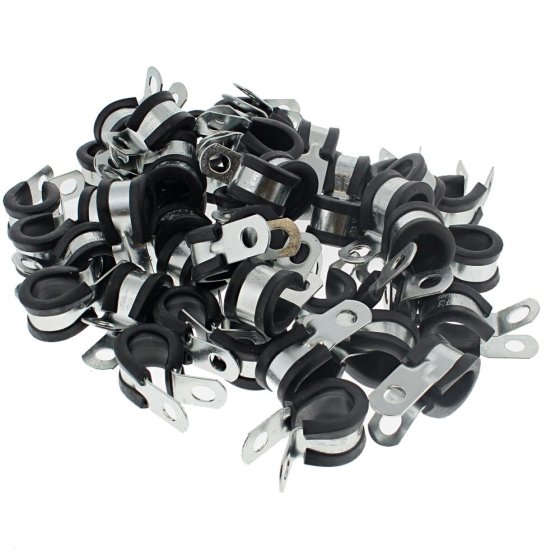 P Clips 13mm for Securing Cables, Hoses, Pipes - 50 Pack