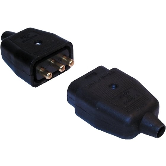 Cable Connector, Male & Female Ends, 3 Type Pin, 1 Pair