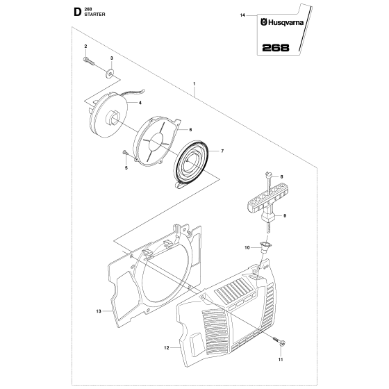 Starter Assembly for Husqvarna 268