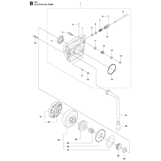 Clutch & Oil Pump for Husqvarna 272xp