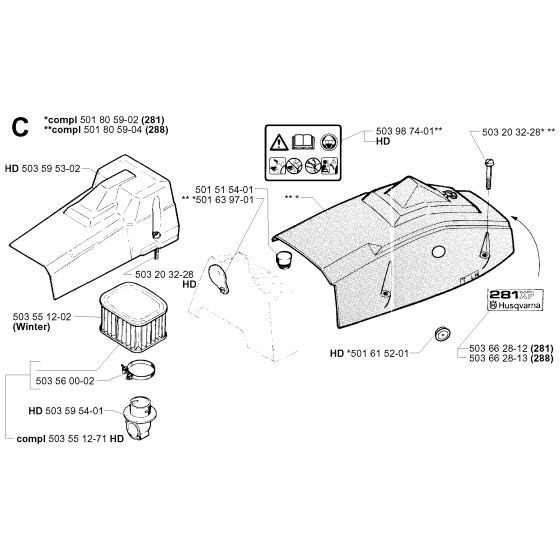 Air Filter Cover for Husqvarna 281