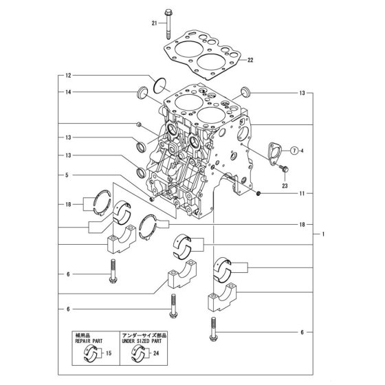 Cylinder Block Assembly Yanmar