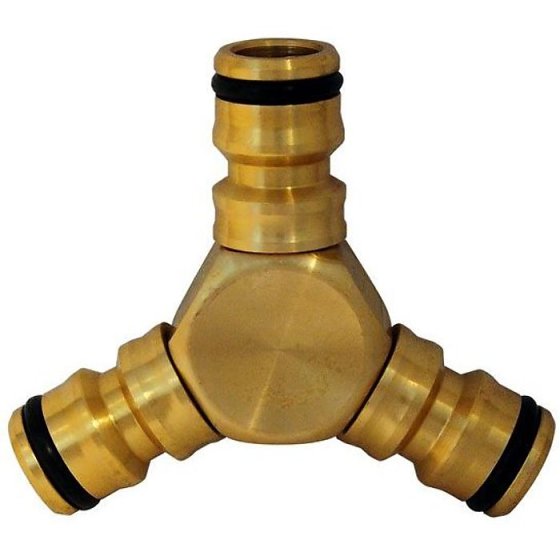 Three Way Hose Connector Brass Garden Hose