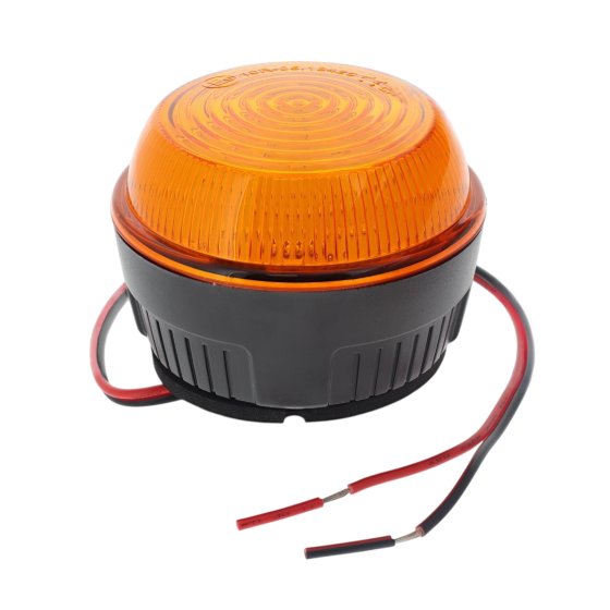 LED Amber/Orange Flashing Mini Beacon (Low Profile) - Dual Bolt Fixing