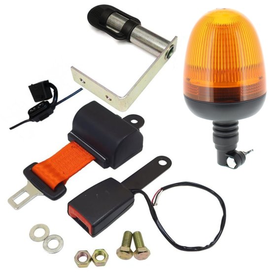 Seatbelt Warning System LED Amber Flexi DIN Beacon c/w Side Mount Spigot