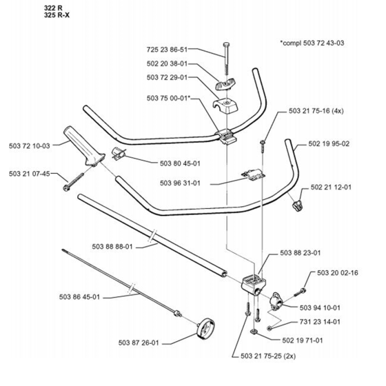 Shaft & Handle for Husqvarna 322 C