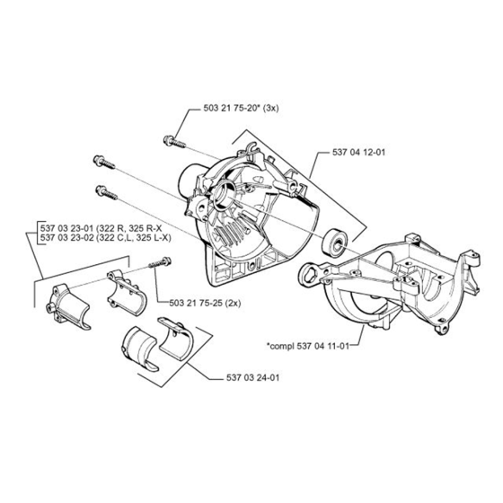 Crankcase for Husqvarna 322 C
