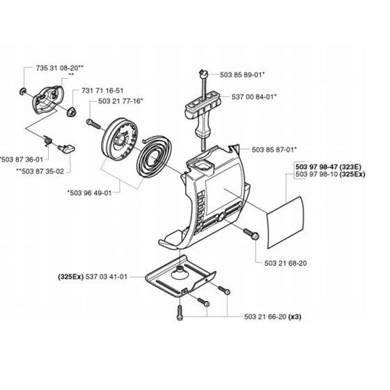 Starter for Husqvarna 323 E