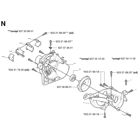Crankcase Assembly for Husqvarna