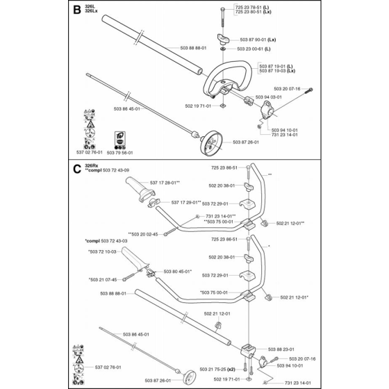 Shaft & Handle for Husqvarna