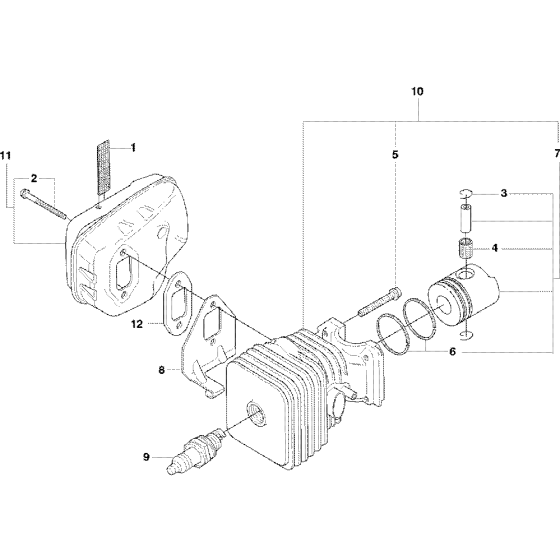 Cylinder, Piston & Muffler
