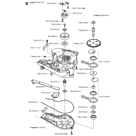 Gear Housing for Husqvarna 326 HS99