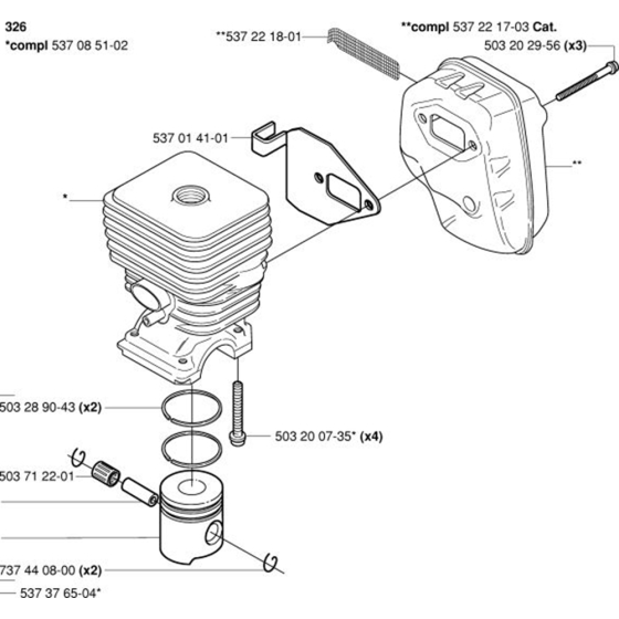 Cylinder, Piston & Muffler