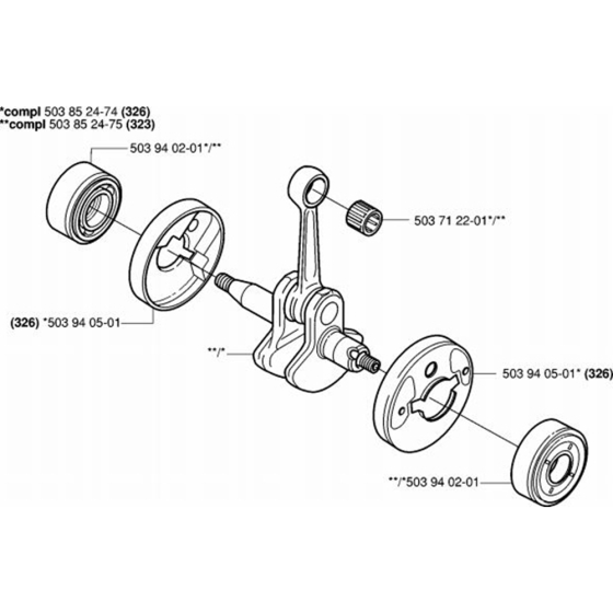 Crankshaft for Husqvarna 326 L