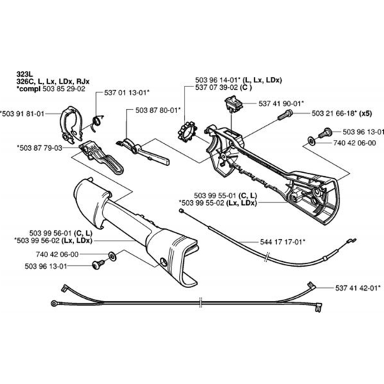 Handle & Controls for Husqvarna 326 L