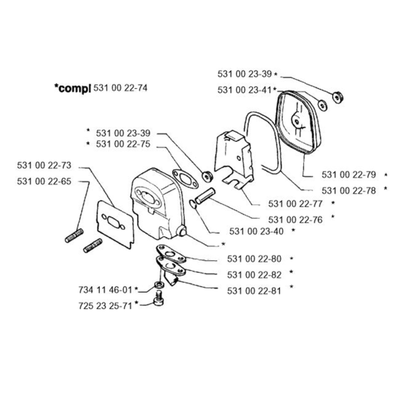 Muffler for Husqvarna 32 BL