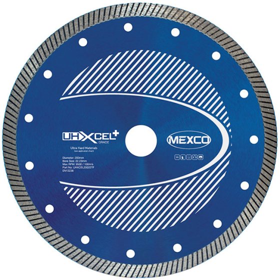 Mexco 200mm Diamond Blade Ultra Hard Materials UHXCEL+ Grade