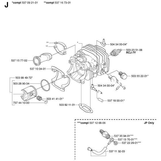 Cylinder Piston for Husqvarna 336