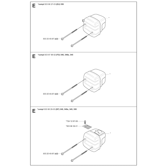 Muffler Assembly for Husqvarna 340