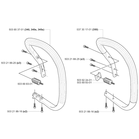 Handle Assembly for Husqvarna 345
