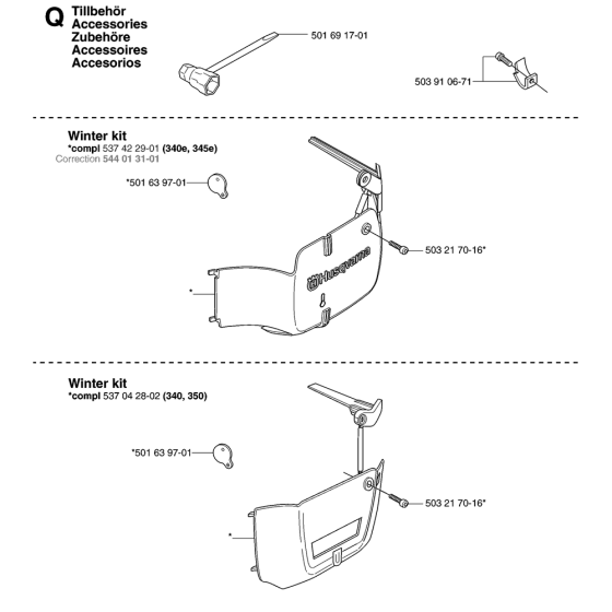 Husqvarna 345e Accessories
