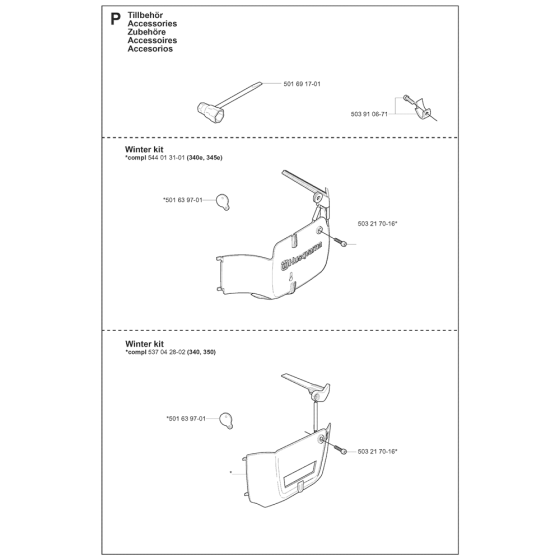 Husqvarna 350 Chainsaw Parts