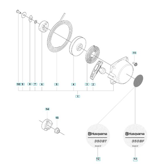 Starter Assembly for Husqvarna 350BF