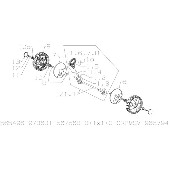 Wheel Assembly for Masport 350ST