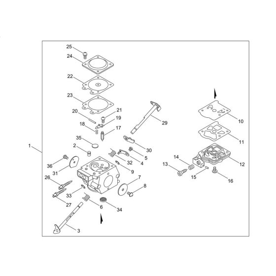 Carburettor for Shindaiwa 360TS