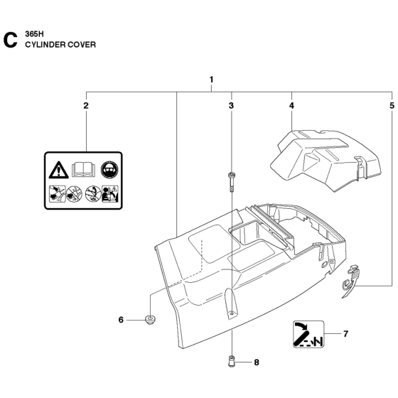 Cylinder Cover for Husqvarna 365H
