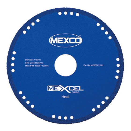 Mexco 115mm Metal Cutting Blade XCEL Grade 22.23mm Diamond Blade Bore