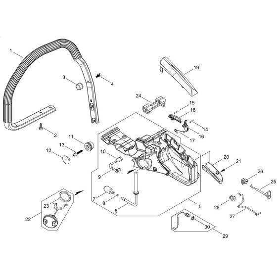 Shindaiwa 390SX Chainsaw Handle