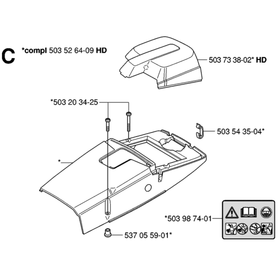 Cylinder Cover for Husqvarna 395XP