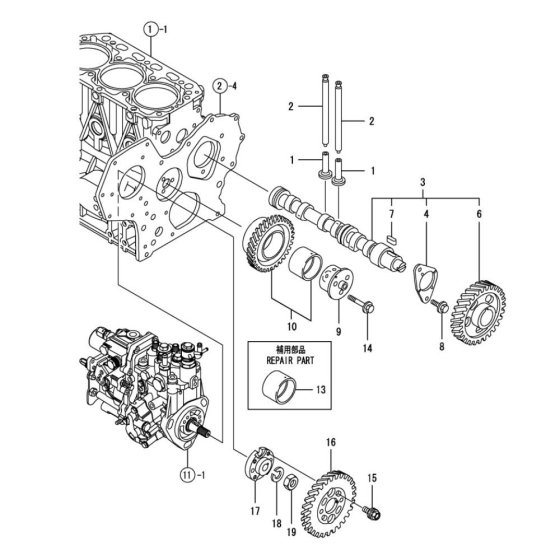 Camshaft, Driving Gear Assembly