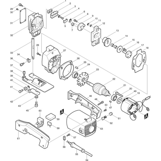 Makita 4300BV Jigsaw Assembly