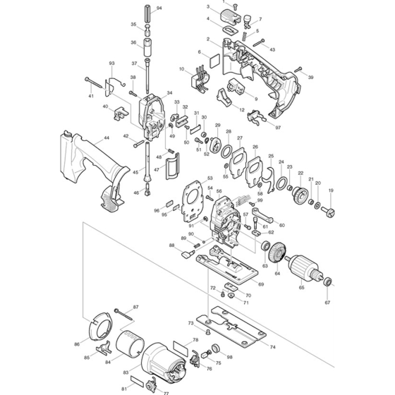 Makita 4334D Jigsaw Assembly