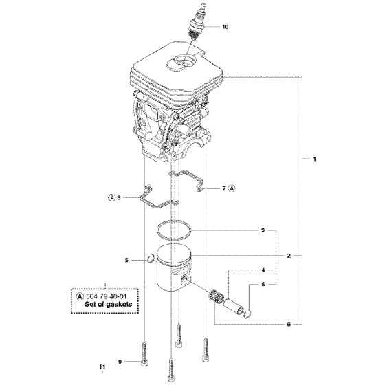 Cylinder Piston for Husqvarna 435ii