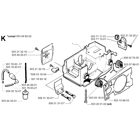 Crankcase Assembly for Husqvarna 45