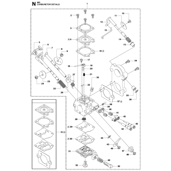 Carburetor Assembly for Husqvarna 461