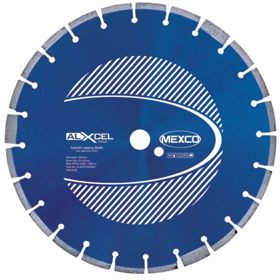 Mexco 350mm Asphalt Looping Blade 6mm Diamond Blade Width XCEL Grade