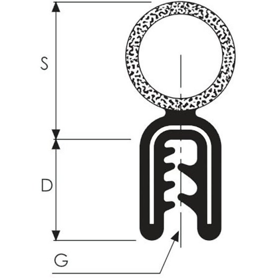 16mm Extruded Rubber Seal