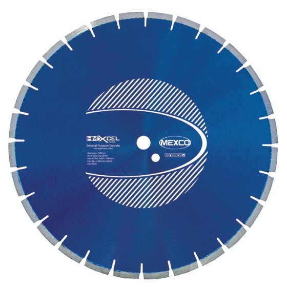 Mexco 400mm Hard Materials XCEL Grade 25.40mm Diamond Blade Bore