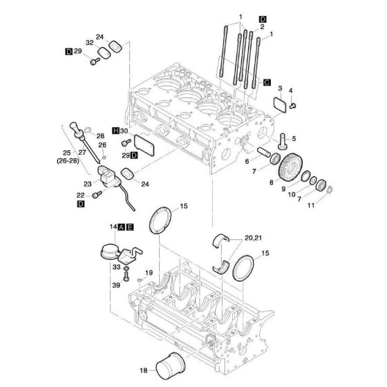 Crankcase-1 Assembly for Hatz 4L42C