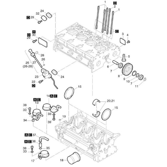 Crankcase-1 Assembly for Hatz 4L43C