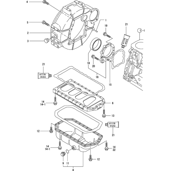 Flywheel & Oil Sump Assembly