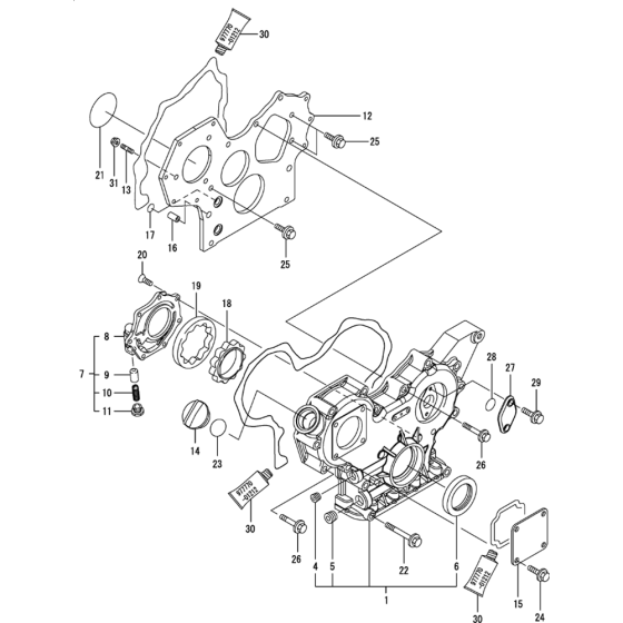 Gear Housing for Yanmar 4TNV88-QTB