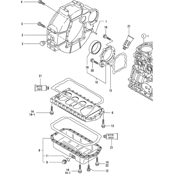 Flywheel & Oil Sump Assembly