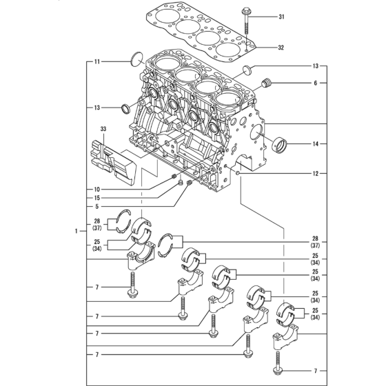 Cylinder Block for Yanmar 4TNV88-QTBZ