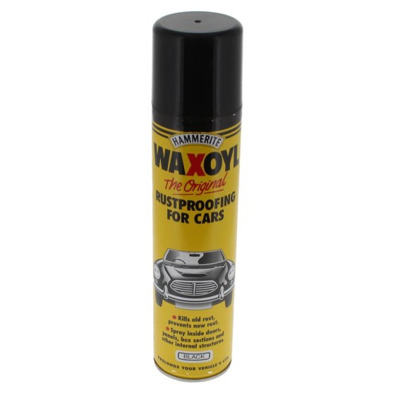 Rustproofing Aerosol 400ml Black for Metal Protection - HMMWAXOYLBLA