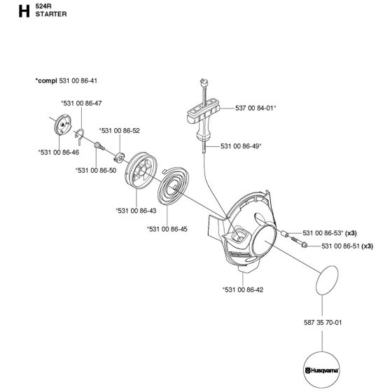 Starter Assembly for Husqvarna
